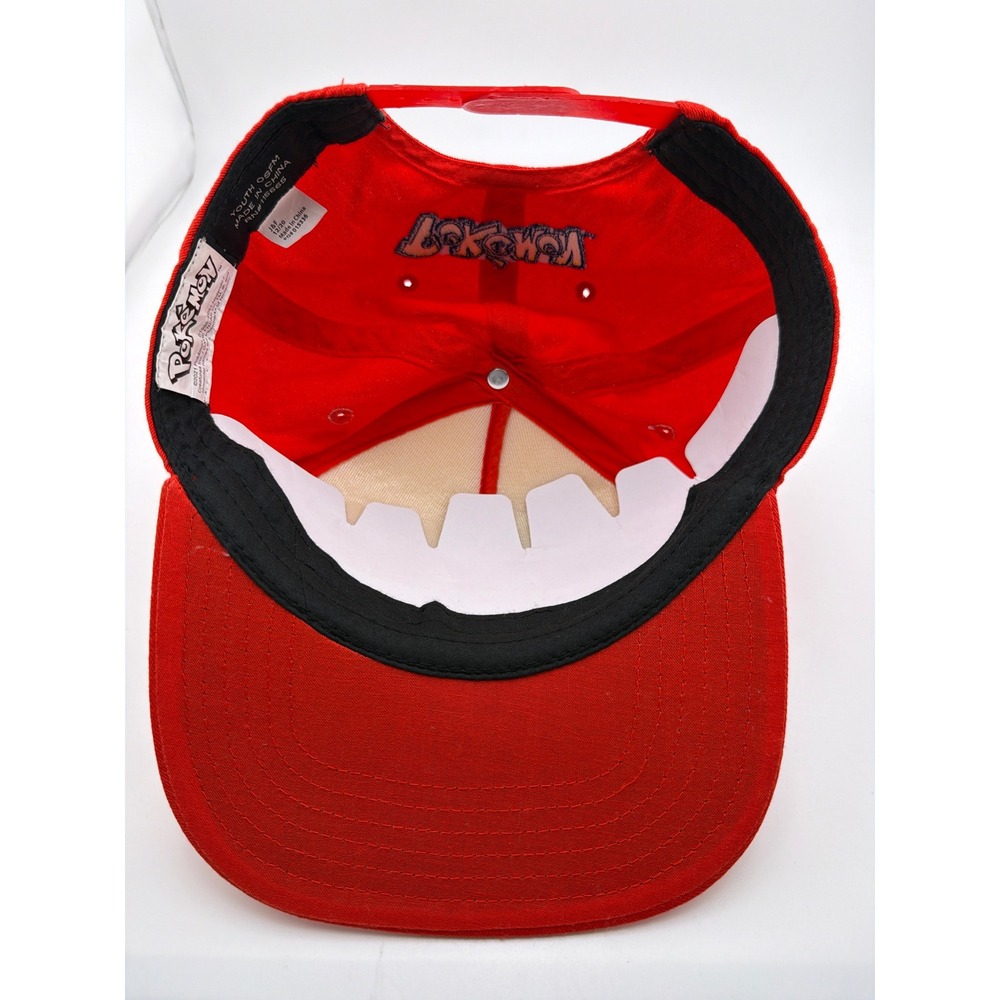 Pokemon Pokeball Red White Black Adjustable Snapback Hat - Picture 3 of 4